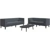 Svetainės sofa 2 pcs Tamsiai pilka 194 x 74,5 x 70,5 cm Aksomas