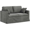 Sofa Sofos komplektas 2 pcs Tamsiai pilka 138 x 78 x 80 cm Aksomas