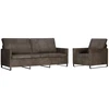 Sofa Sofos komplektas 2 pcs Tamsiai pilka Dirbtinė zomša