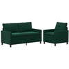 Sofa Sofos komplektas 2 pcs Tamsiai žalia Aksomas