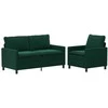 Sofa Sofos komplektas 2 pcs Tamsiai žalia Aksomas