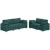 Sofa 2 pcs Tamsiai žalia 219 x 80 x 82 cm audinys