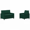 Sofa Sofos komplektas 2 pcs Tamsiai žalia Aksomas