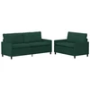 Sofa Sofos komplektas 2 pcs Tamsiai žalia Aksomas