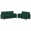 Sofa Sofos komplektas 2 pcs Tamsiai žalia Aksomas