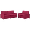 Sofa Sofos komplektas 2 pcs Vyno raudona Aksomas