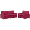 Sofa Sofos komplektas 2 pcs Vyno raudona Aksomas