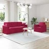 Sofa Sofos komplektas 2 pcs Vyno raudona 198 x 78 x 80 cm Aksomas