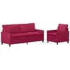 Sofa Sofos komplektas 2 pcs Vyno raudona Aksomas