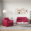 Sofa Sofos komplektas 2 pcs Vyno raudona 138 x 78 x 80 cm Aksomas