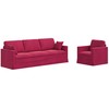 Sofa Sofos komplektas 2 vnt. Vyno raudona Aksomas