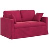 Sofa Sofos komplektas 2 pcs Vyno raudona 138 x 78 x 80 cm Aksomas