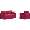 Sofa Sofos komplektas 2 pcs Vyno raudona 158 x 78 x 80 cm Aksomas