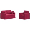 Sofa Sofos komplektas 2 pcs Vyno raudona 138 x 78 x 80 cm Aksomas