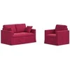 Sofa Sofos komplektas 2 pcs Vyno raudona 138 x 78 x 80 cm Aksomas