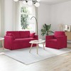 Sofa Sofos komplektas 2 pcs Vyno raudona 158 x 78 x 80 cm Aksomas