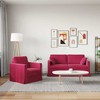 Sofa Sofos komplektas 2 pcs Vyno raudona 158 x 78 x 80 cm Aksomas