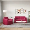 Sofa Sofos komplektas 2 pcs Vyno raudona 158 x 78 x 80 cm Aksomas