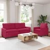 Sofa Sofos komplektas 2 pcs Vyno raudona Aksomas