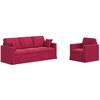 Sofa Sofos komplektas 2 pcs Vyno raudona 198 x 78 x 80 cm Aksomas