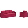 Sofa Sofos komplektas 2 pcs Vyno raudona 198 x 78 x 80 cm Aksomas