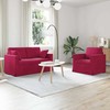 Sofa Sofos komplektas 2 pcs Vyno raudona 138 x 78 x 80 cm Aksomas