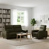 Sofa Sofos komplektas 2 vnt. Armijos Žalia Dirbtinė suedė oda