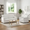 Sofa Sofos komplektas 2 vnt. Balta Dirbtinė oda