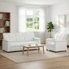 Sofa Sofos komplektas 2 vnt. Balta Dirbtinė oda