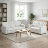 Sofa Sofos komplektas 2 vnt. Balta Dirbtinė oda