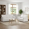Sofa Sofos komplektas 2 vnt. Balta Dirbtinė oda