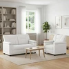Sofa Sofos komplektas 2 vnt. Balta Dirbtinė oda