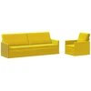 Sofa Sofos komplektas 2 vnt. Geltona Aksomas