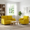 Sofa Sofos komplektas 2 vnt. Geltona Aksomas