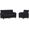 Sofa Sofos komplektas 2 vnt. Juoda Aksomas