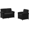 Sofa Sofos komplektas 2 vnt. Juoda Aksomas