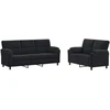 Sofa Sofos komplektas 2 vnt. Juoda Aksomas