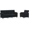 Sofa Sofos komplektas 2 vnt. Juoda Aksomas