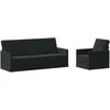 Sofa Sofos komplektas 2 vnt. Juoda Aksomas