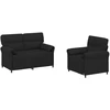 Sofa Sofos komplektas 2 vnt. Juoda Audinys