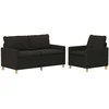 Sofa Sofos komplektas 2 vnt. Juoda Audinys