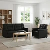 Sofa Sofos komplektas 2 vnt. Juoda Dirbtinė oda