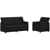 Sofa Sofos komplektas 2 vnt. Juoda Dirbtinė oda