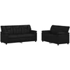 Sofa Sofos komplektas 2 vnt. Juoda Dirbtinė oda