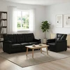 Sofa Sofos komplektas 2 vnt. Juoda Dirbtinė oda