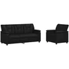 Sofa Sofos komplektas 2 vnt. Juoda Dirbtinė oda