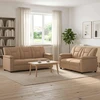 Sofa Sofos komplektas 2 vnt. Kapučino Dirbtinė oda