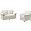 Sofa Sofos komplektas 2 vnt. Kreminė Aksomas