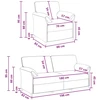 Sofa Sofos komplektas 2 vnt. Kreminė Aksomas