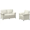 Sofa Sofos komplektas 2 vnt. Kreminė Aksomas